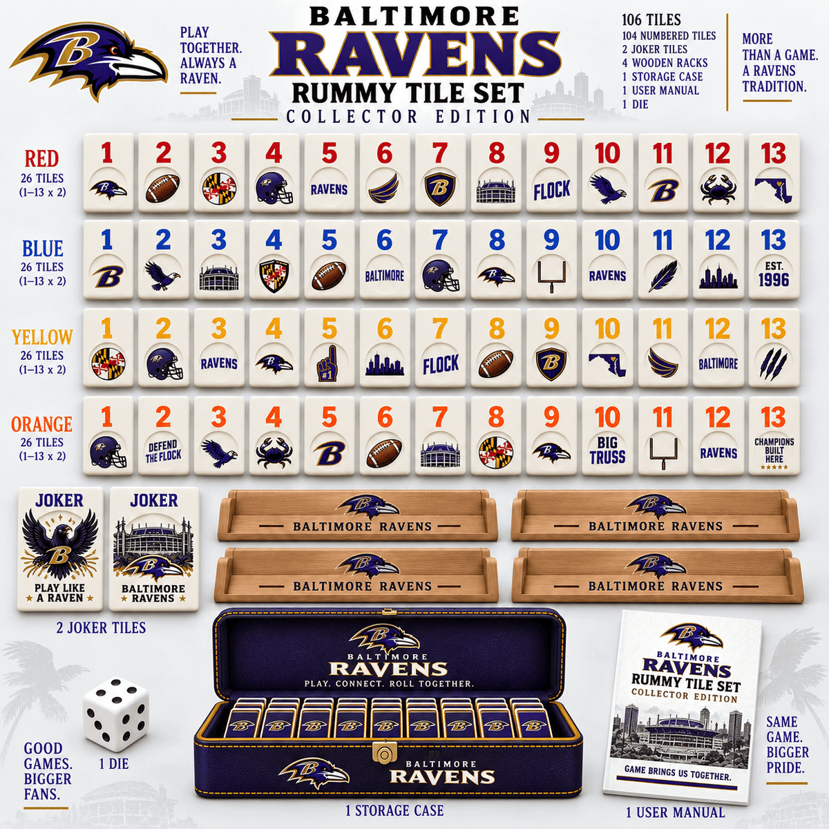 BTR Premium Rummy Tile Set TTNL