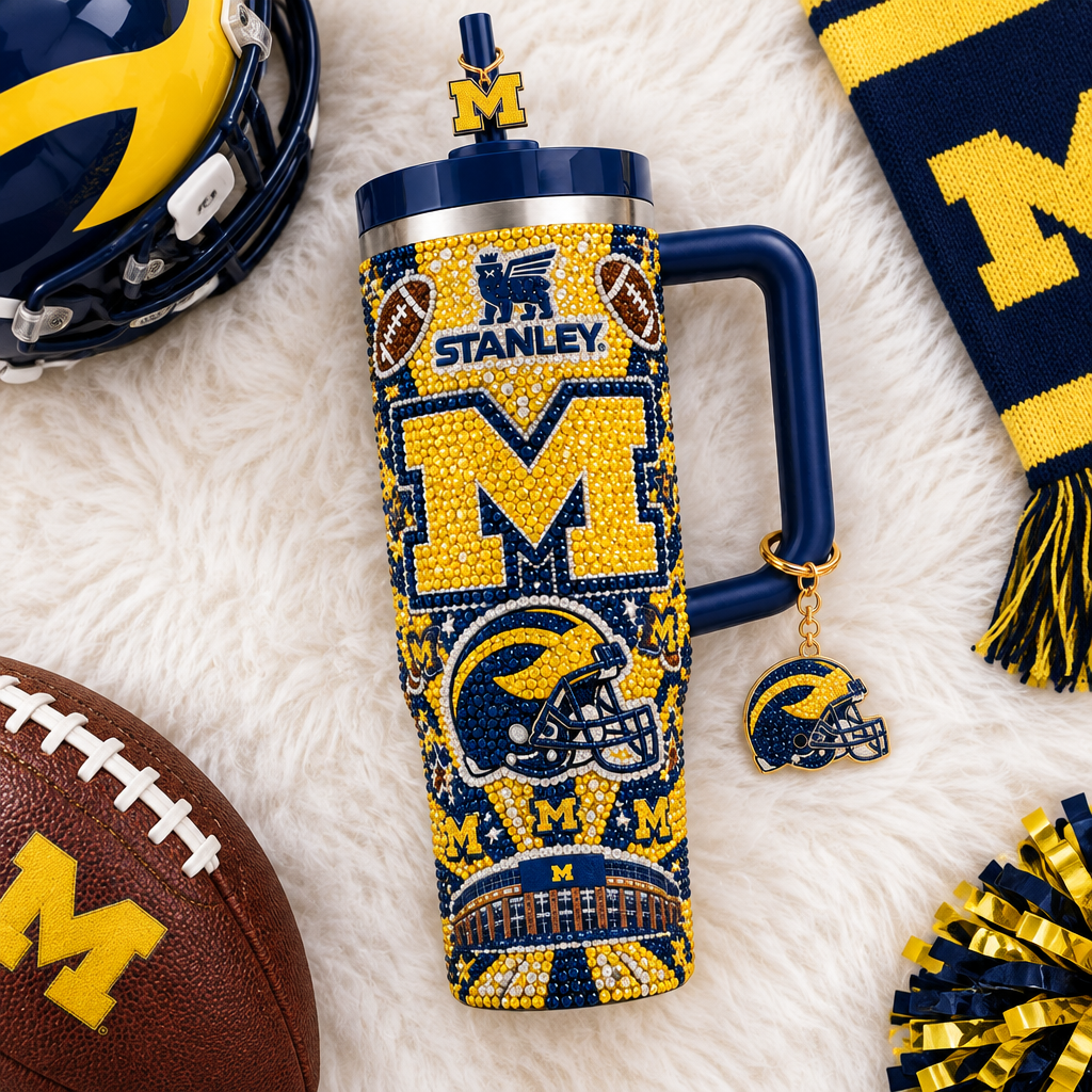 Michigan Wolverines 40oz Tumbler With Handle TTNL