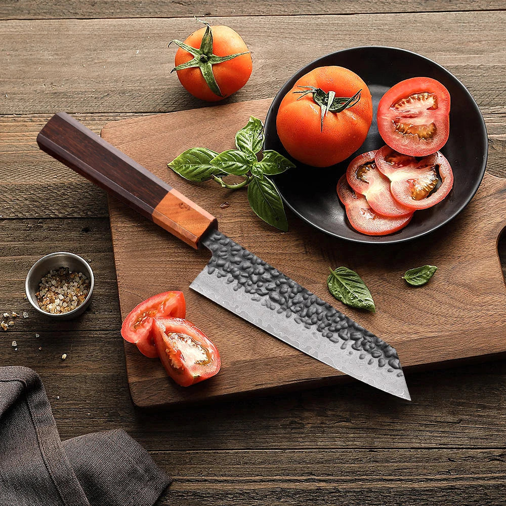 6-inch Japanese Hand Forged Kiritsuke Bunka Knife Damascus Steel Professional Chef Knives Kitchen Sharp Cleaver Cooking Tools