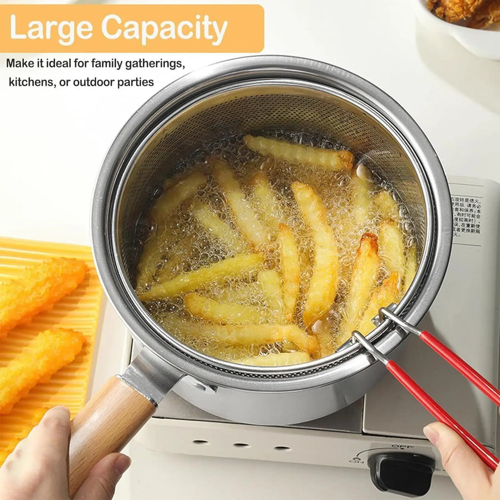 Deep Fryer Pot Stainless Steel Fry Pot with Basket and Lid Food Grade Deep Fryer Multifunctional Deep Frying Pot french fries