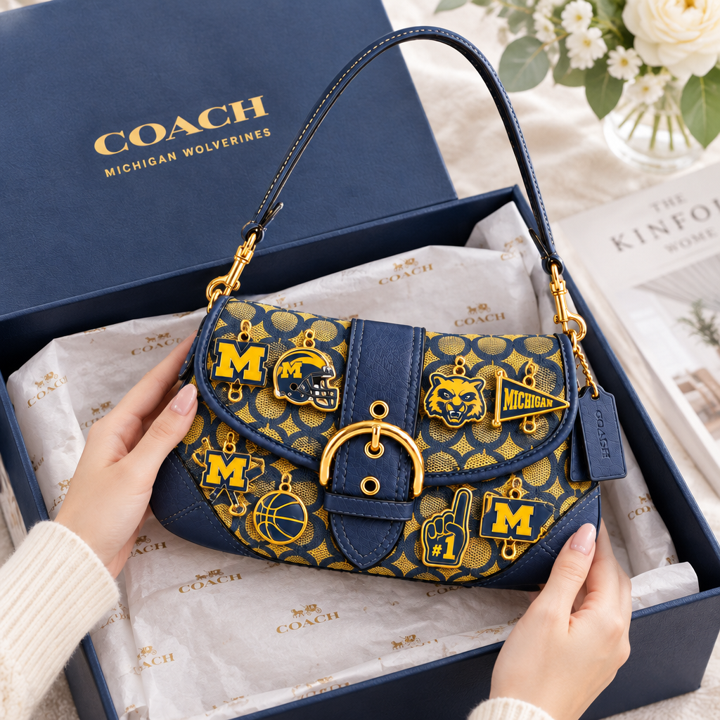 Michigan Wolverines Soho Bag With Charm