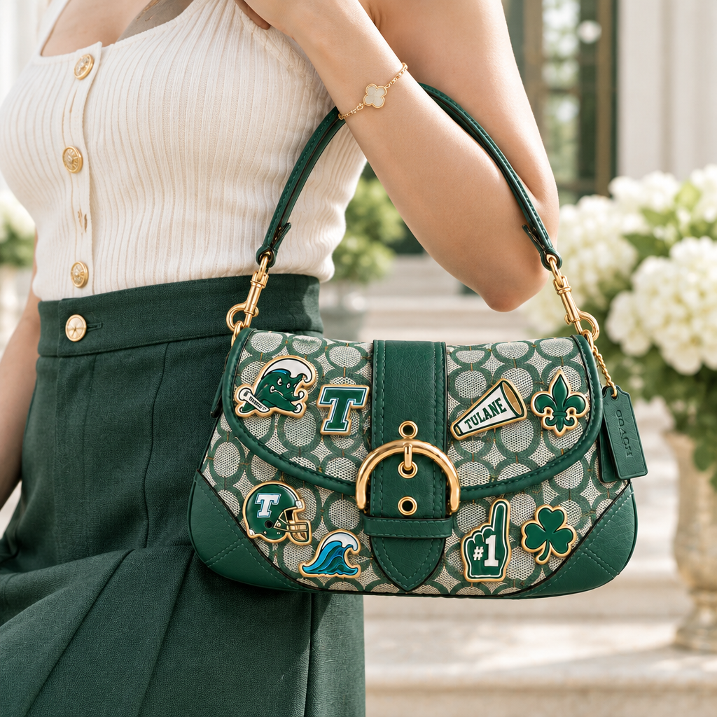 Tulane Green Wave Soho Bag With Charm