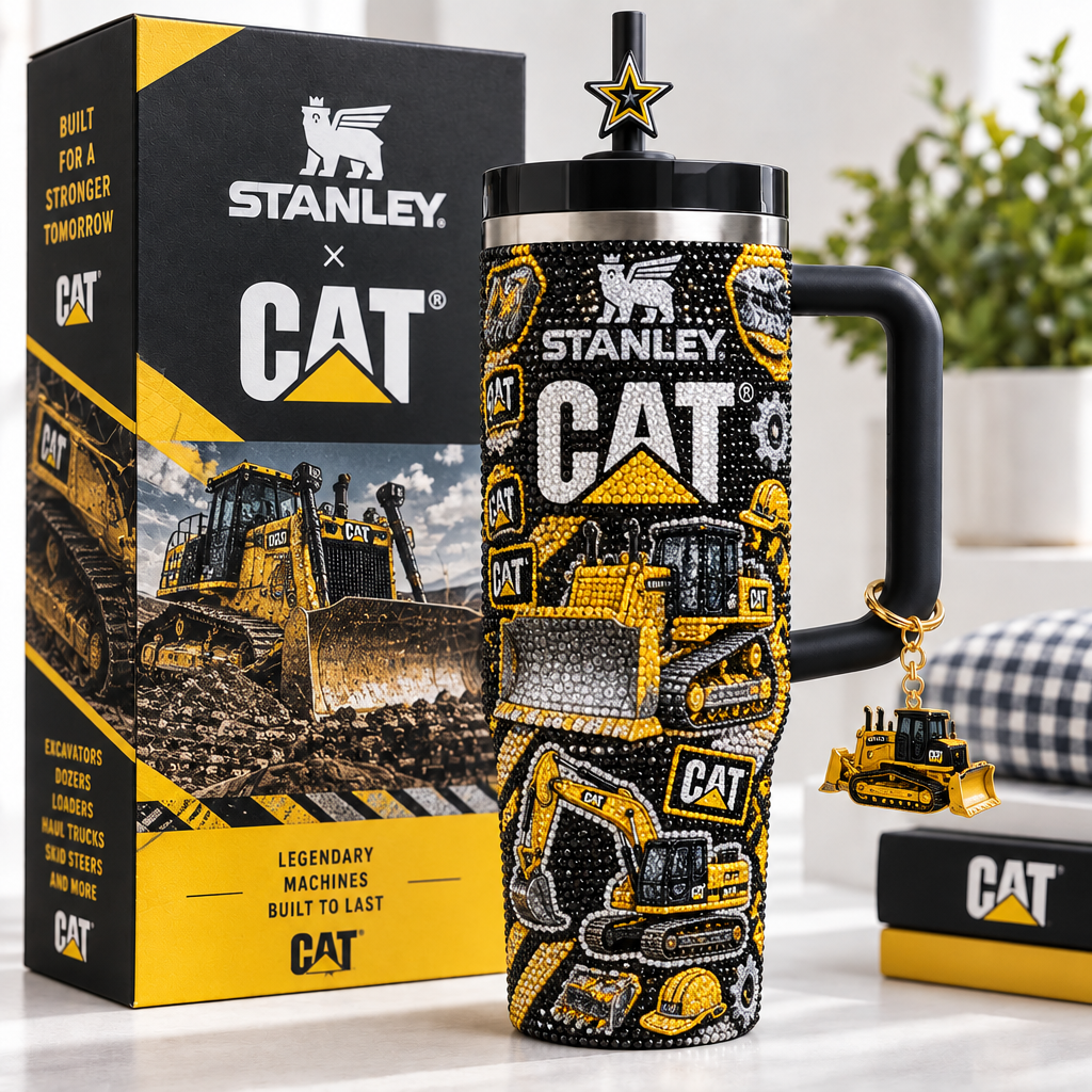 Cat Caterpillar 40oz Tumbler With Handle TTNL