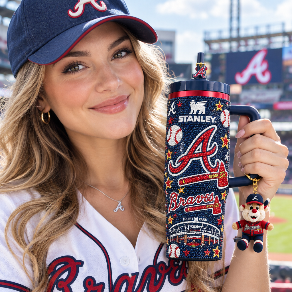 Atlanta Braves 40oz Tumbler With Handle TTNL